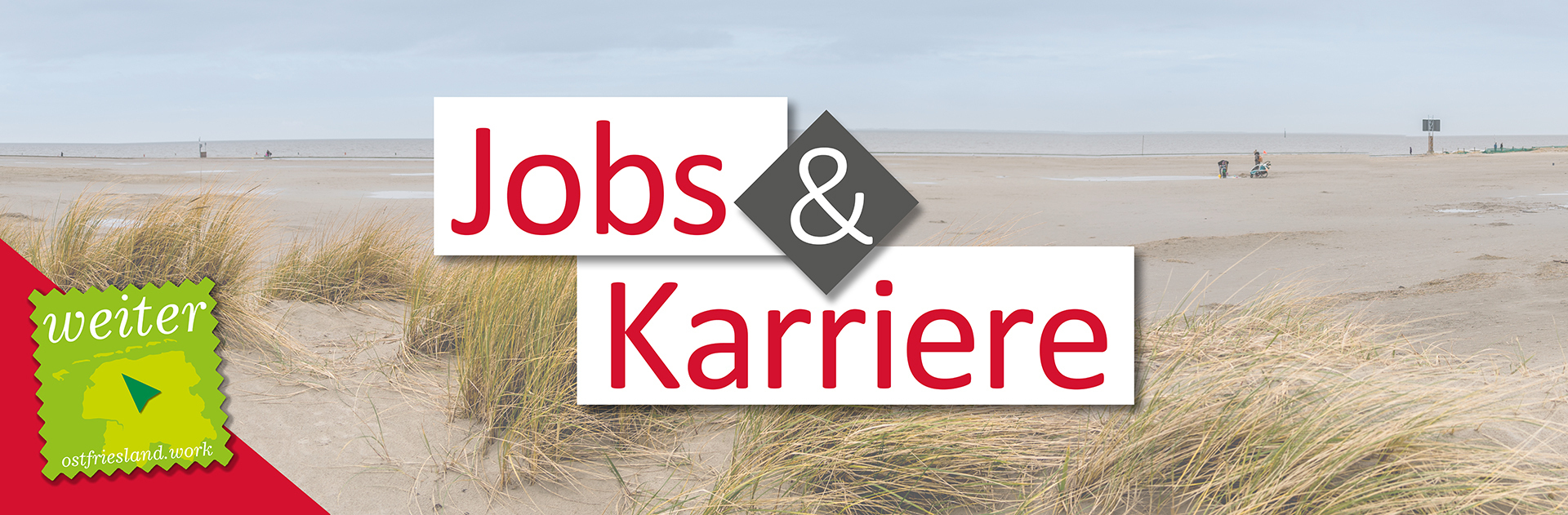 Jobs und Karriere Headerbild mit Nordseeküste im Hintergrund